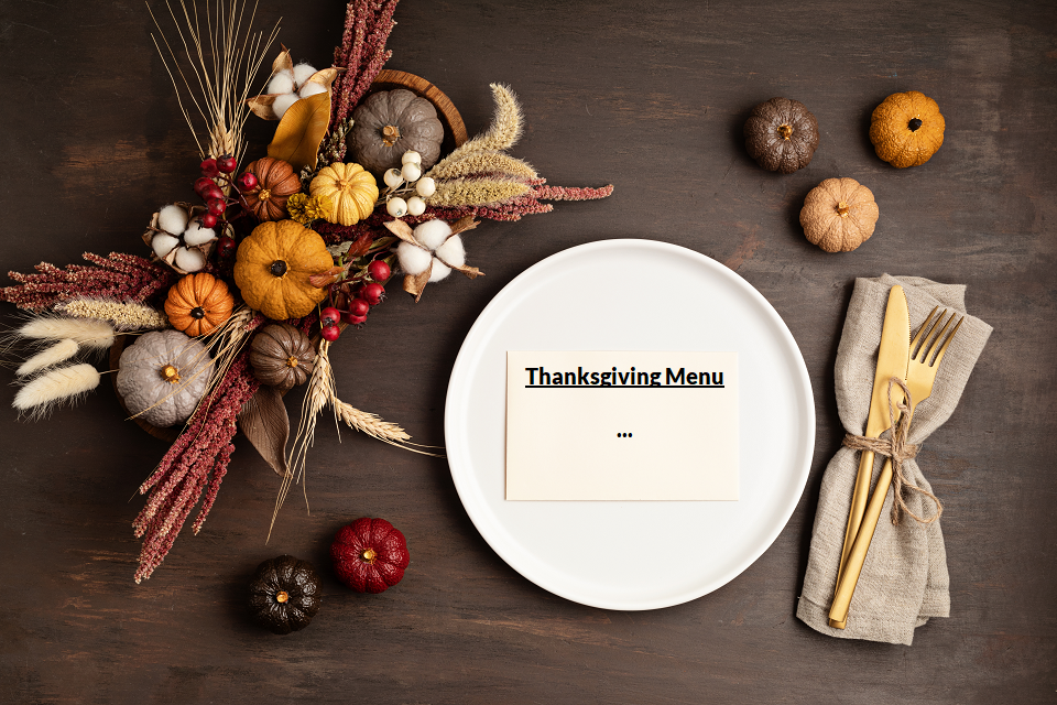 thanksgiving menu options
