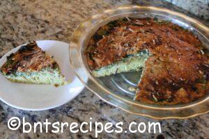 crustless bacon and spinach quiche with cheese