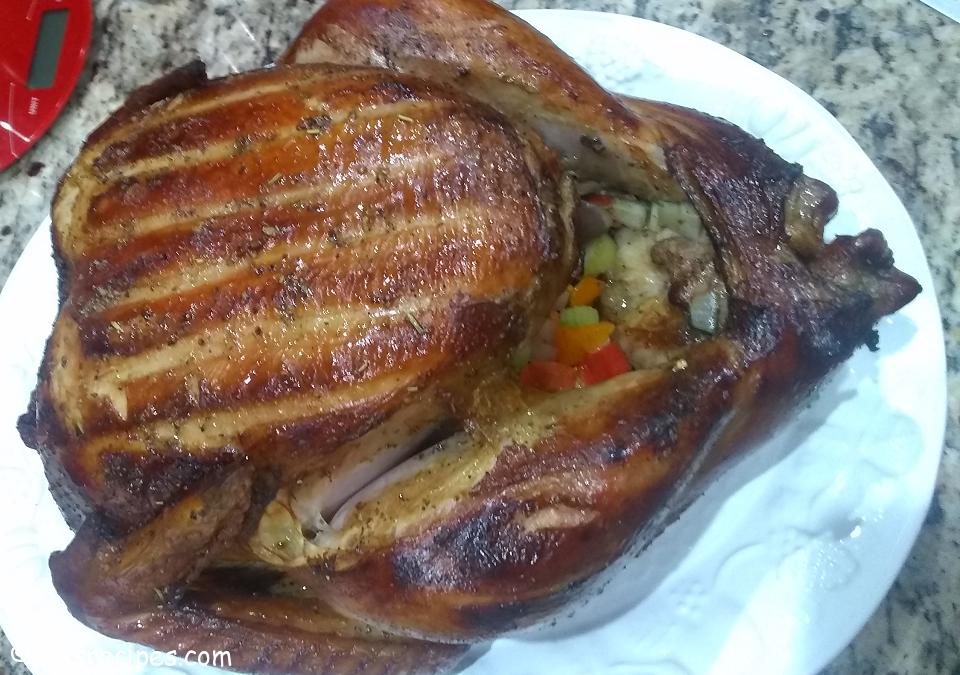 Brined and Barbequed Turkey