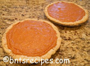 two sweet potato pies ready to be eaten