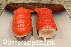 meaty steamed lobster tails