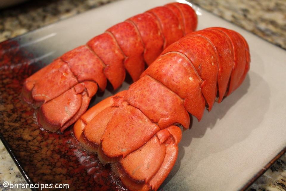 freshly steamed lobster tails