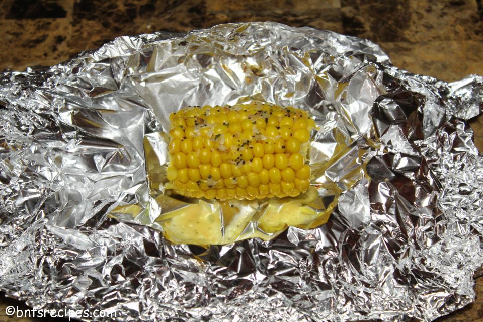 foil-wrapped frozen corn on the cob